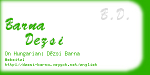 barna dezsi business card